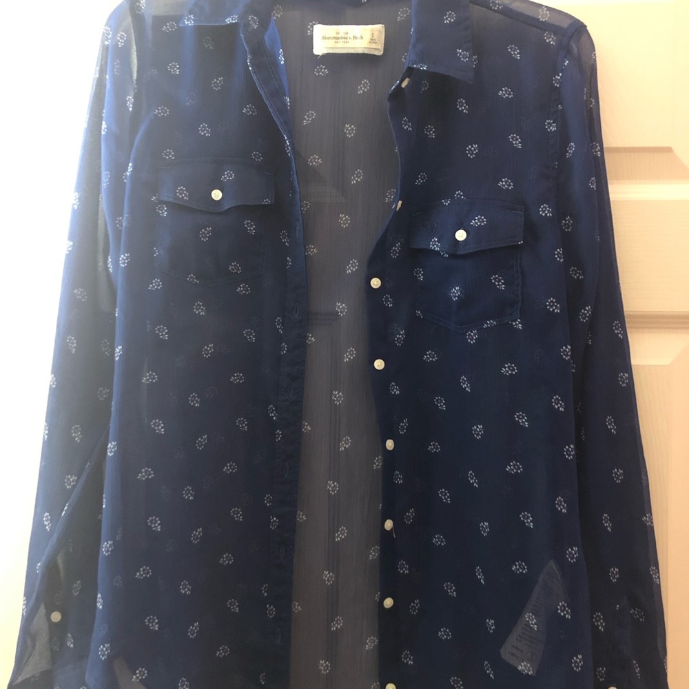 Abercrombie See Through Button Down Top - image 1